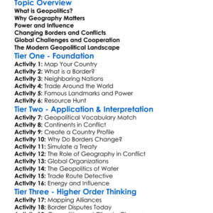 Geopolitics Worksheet Activity Booklet