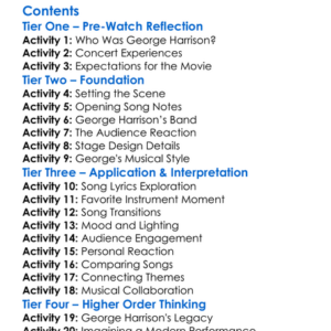 George Harrison Live At The Royal Albert Hall 1992 Worksheet Activity Booklet