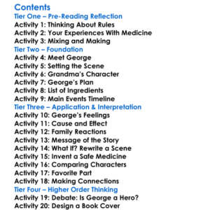 Georges Marvelous Medicine Roald Dahl Worksheet Activity Booklet