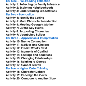 Georges Mother Stephen Crane Worksheet Activity Booklet