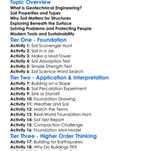 Geotechnical Engineering Worksheet Activity Booklet