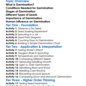Germination In Seeds Worksheet Activity Booklet