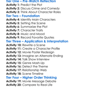 Get Shorty 1995 Worksheet Activity Booklet