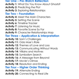 Ghost 1990 Worksheet Activity Booklet