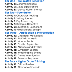 Ghosts Of Mars 2001 Worksheet Activity Booklet