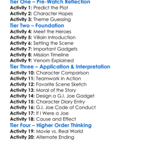 Gi Joe Valor Vs Venom 2004 Worksheet Activity Booklet