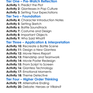 Giantess Battle Attack 2022 Worksheet Activity Booklet