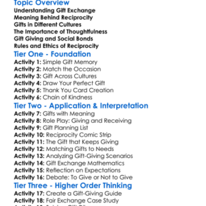 Gift Exchange And Reciprocity Worksheet Activity Booklet