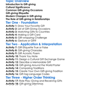 Gift-Giving Traditions Worksheet Activity Booklet