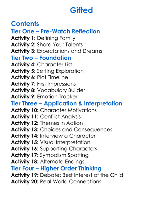 Gifted Worksheet Activity Booklet