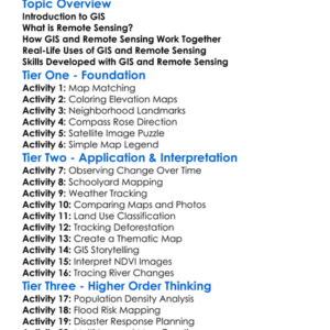 Gis And Remote Sensing Worksheet Activity Booklet