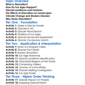Glaciation And Ice Ages Worksheet Activity Booklet