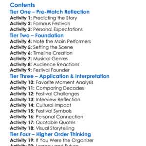 Glastonbury 50 Years And Counting 2022 Worksheet Activity Booklet