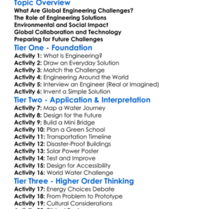 Global Challenges In Engineering Worksheet Activity Booklet