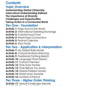 Global Citizenship And Intercultural Understanding Worksheet Activity Booklet