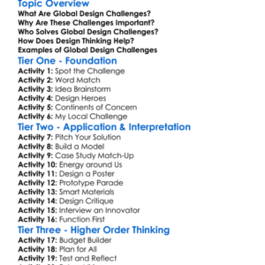 Global Design Challenges Worksheet Activity Booklet