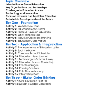 Global Education Initiatives Worksheet Activity Booklet