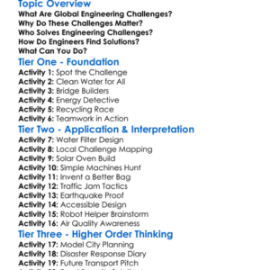 Global Engineering Challenges Worksheet Activity Booklet