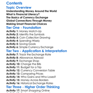 Global Financial Literacy And Currency Exchange Worksheet Activity Booklet