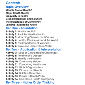 Global Health Challenges And Responses Worksheet Activity Booklet