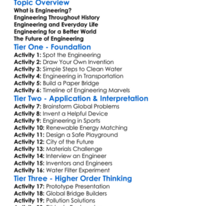 Global Impact Of Engineering Worksheet Activity Booklet