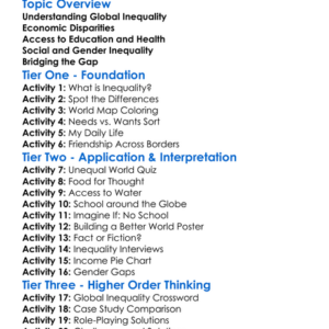 Global Inequality Worksheet Activity Booklet