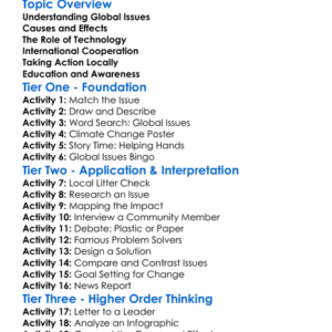 Global Issues Worksheet Activity Booklet