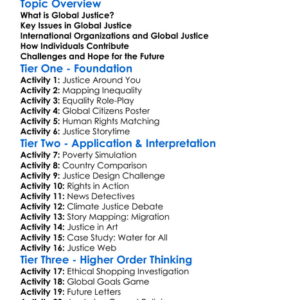 Global Justice Worksheet Activity Booklet