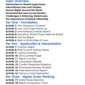 Global Legal Issues Worksheet Activity Booklet