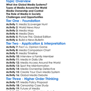 Global Media Systems Worksheet Activity Booklet