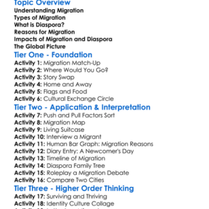 Global Migration And Diaspora Worksheet Activity Booklet