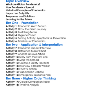 Global Pandemics And Responses Worksheet Activity Booklet