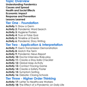 Global Pandemics And Their Impact Worksheet Activity Booklet