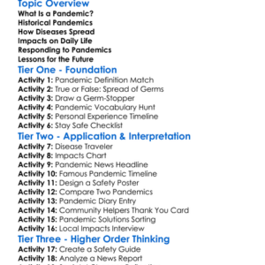 Global Pandemics And Their Impacts Worksheet Activity Booklet
