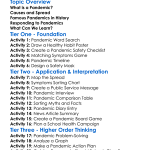 Global Pandemics Worksheet Activity Booklet