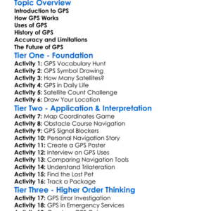 Global Positioning System Gps Worksheet Activity Booklet