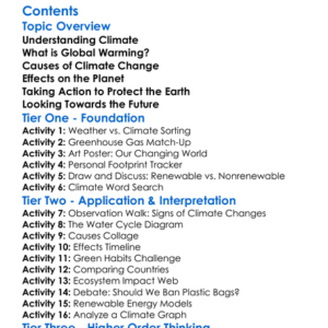 Global Warming And Climate Change Worksheet Activity Booklet