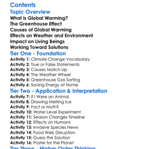 Global Warming And Its Effects On Life Worksheet Activity Booklet
