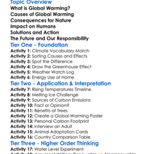 Global Warming And Its Impact Worksheet Activity Booklet