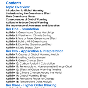 Global Warming And The Greenhouse Effect Worksheet Activity Booklet