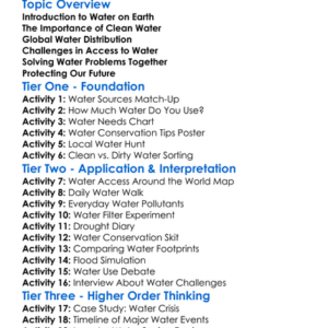 Global Water Challenges Worksheet Activity Booklet