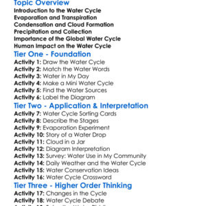 Global Water Cycle Worksheet Activity Booklet