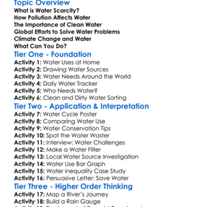 Global Water Issues Worksheet Activity Booklet