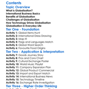 Globalisation And International Business Worksheet Activity Booklet