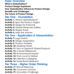 Globalisation And Product Design Worksheet Activity Booklet