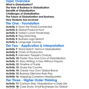 Globalization And Business Worksheet Activity Booklet