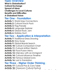 Globalization And Culture Worksheet Activity Booklet