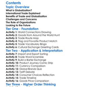 Globalization And International Trade Worksheet Activity Booklet