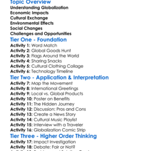 Globalization And Its Effects Worksheet Activity Booklet
