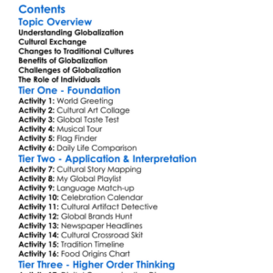 Globalization And Its Impact On Cultures Worksheet Activity Booklet